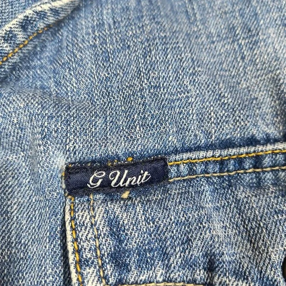 Vintage G Unit Denim Shirt Men XXL Blue Button Up Shacket Heavyweight Hiphop Y2K - Picture 6 of 11